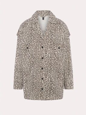 Joelle Collection - Fred - Leopard Print Shacket Jacket - Taupe/Beige (NWT)